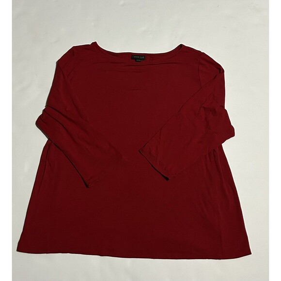 J. Jill Tops - J Hill Women’s Red 3/4 Sleeve Stretch Top Size Xl (Extra Large) Rayon Blend